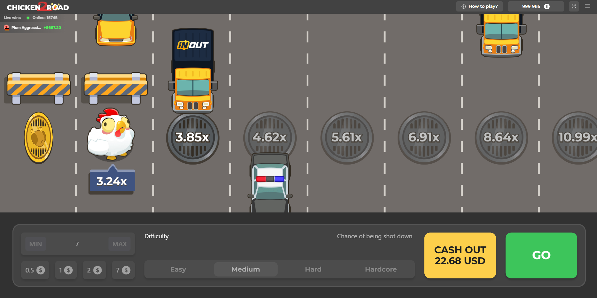 Chicken Road 2 cash out panel